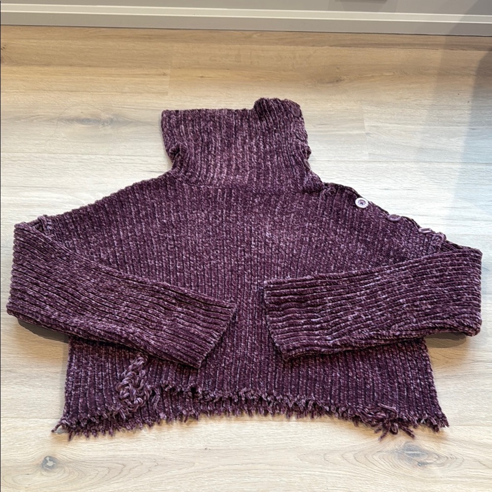 Women's Purple Turtleneck Sweater